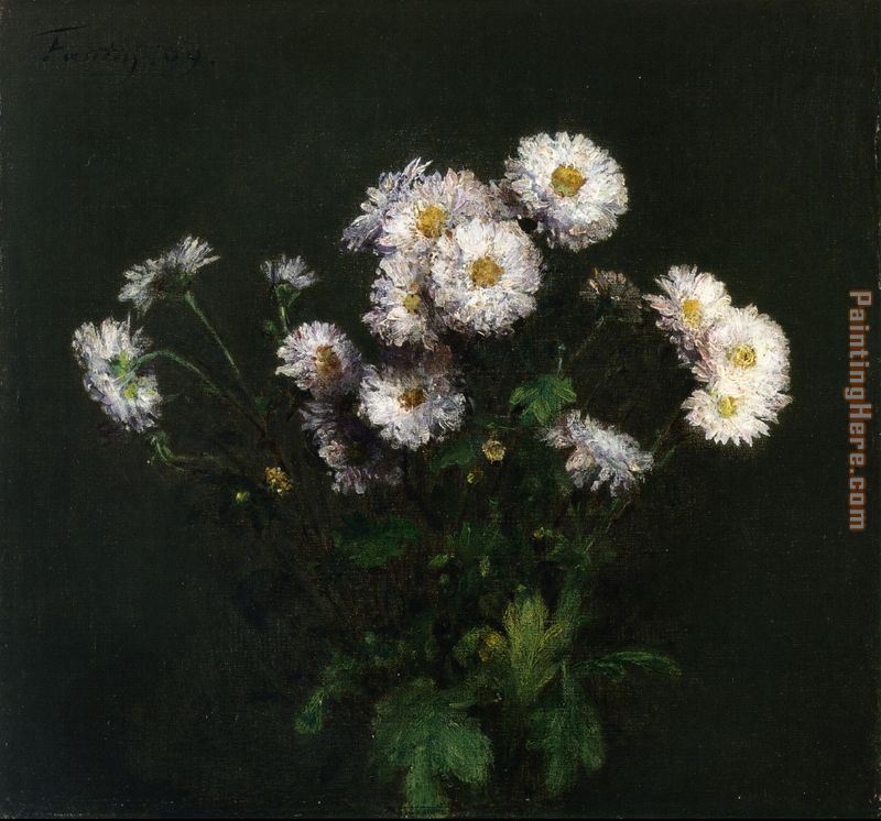 Bouquet of White Chrysanthemums painting - Henri Fantin-Latour Bouquet of White Chrysanthemums art painting